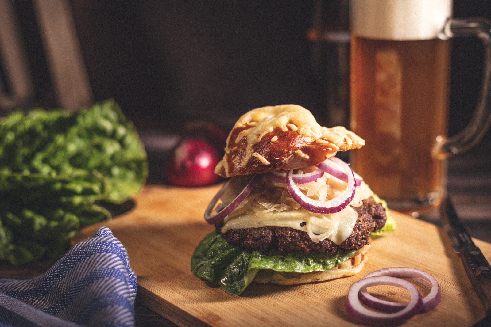 Laugen-Käse-Burger - 