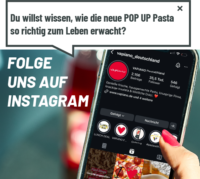 Grafik mit dem Schriftzug - Was ist Pop Up Pasta?